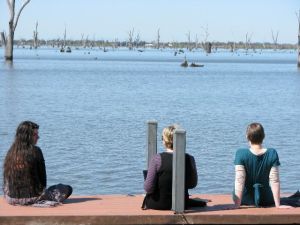writers soaking up the sun at Lake Mulwala