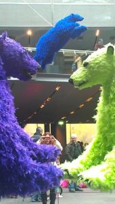 Feathered polar bear installation You started it ... I finish it, by Paola Pivi, at NGV